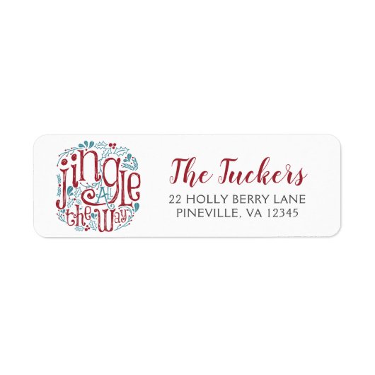 Jingle All the Way rustieke krans retouradres Etiket (Voorkant)