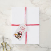 Jingle All The Way Santa Hat Pug Dog Cadeaulabel (Met Touw)