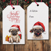 Jingle All The Way Santa Hat Pug Dog Cadeaulabel