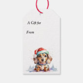 Jingle All The Way Teckel Hond Kerstmis Cadeaulabel (Achterkant)