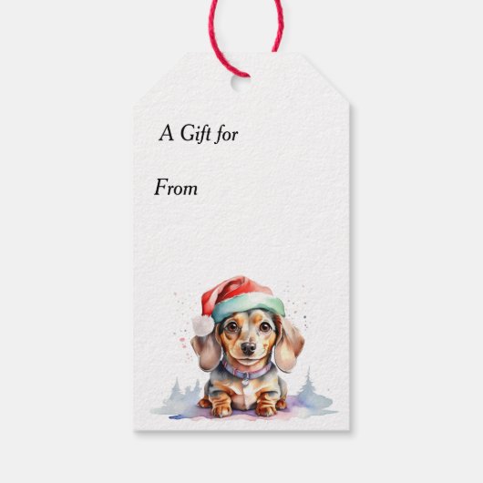 Jingle All The Way Teckel Hond Kerstmis Cadeaulabel (Achterkant)
