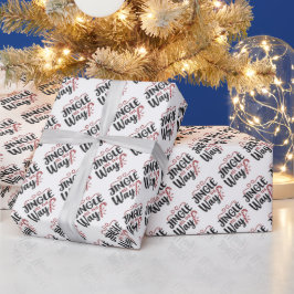Jingle all the way typografie cadeaupapier