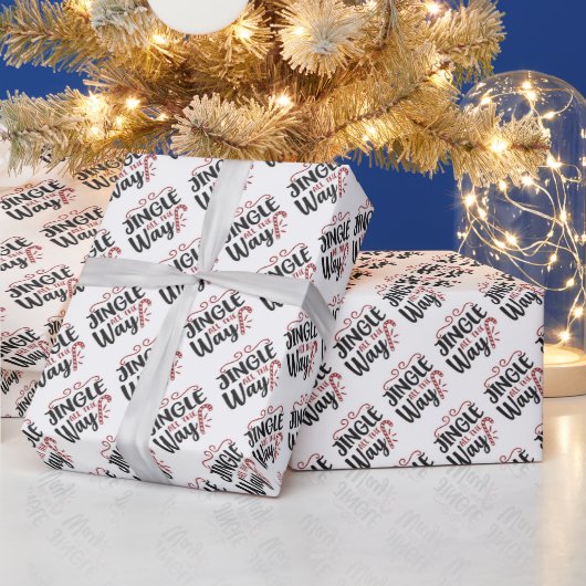 Jingle all the way typografie cadeaupapier (Feestdagen)