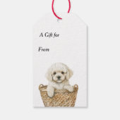 Jingle All The Way White Poodle Kerstmis Cadeaulabel (Achterkant)
