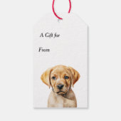 Jingle All The Way Yellow Lab Retriever Kerstmis Cadeaulabel (Achterkant)