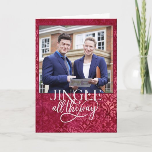 Jingle All Way Business Kerstfoto Feestdagen Kaart (Voorkant)