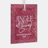 Jingle All Way Familienaam Kerstmis Glas Ornament (Voorkant Rechts)