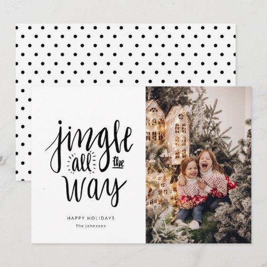 Jingle All Way Fun Holiday Card Feestdagenkaart (Voorkant / Achterkant)