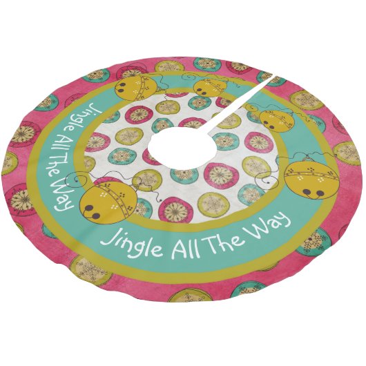 Jingle All Way Holiday Tree Skirt Kerstboom Rok (Gekanteld)
