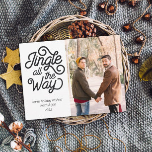 Jingle All Way Modern Photo Holiday Kaart