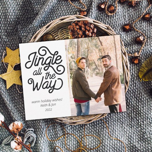Jingle All Way Modern Photo Holiday Kaart