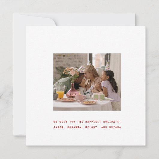 Jingle All Way Red Script 2 Photo Holiday Kaart (Achterkant)