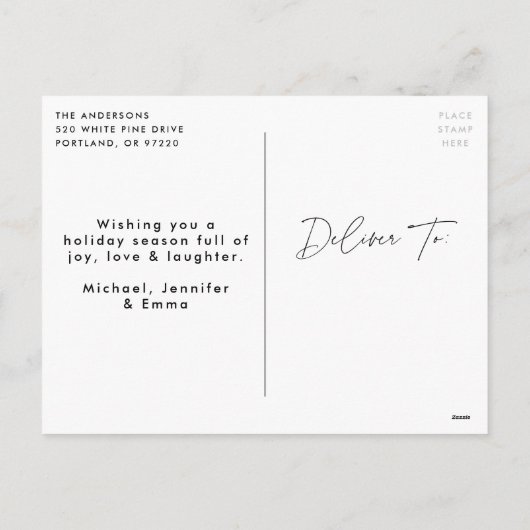 Jingle All Way Red Script Photo Feestdagenkaart (Achterkant)