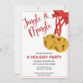 Jingle and Mingle Bells Holiday Party Invitation Kaart (Voorkant)