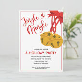 Jingle and Mingle Bells Holiday Party Invitation Kaart (Staand voorkant)