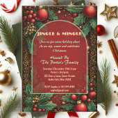Jingle and Mingle Christmas Holly Motifs Red Berry Kaart