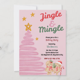 Jingle And Mingle Christmas Party Invitation Kaart