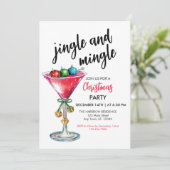 Jingle and Mingle Christmas Party Invitation Kaart (Staand voorkant)
