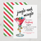 Jingle and Mingle Christmas Party Invitation Kaart (Voorkant / Achterkant)