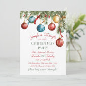 Jingle and Mingle Christmas Party Invitation Kaart (Staand voorkant)