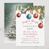 Jingle and Mingle Christmas Party Invitation Kaart (Voorkant / Achterkant)
