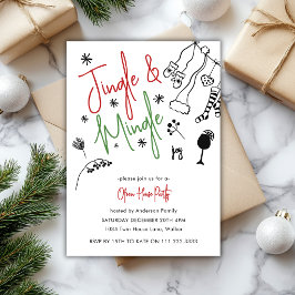 Jingle And Mingle Feestelijke Krabbelkerstfeest Kaart