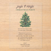 Jingle and Mingle Holiday Christmas Party Acryl Uitnodigingen (Voorkant)