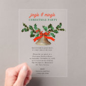 Jingle and Mingle Holiday Christmas Party Acryl Uitnodigingen (Insitu (Draagbaar))