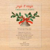 Jingle and Mingle Holiday Christmas Party Acryl Uitnodigingen (Voorkant)