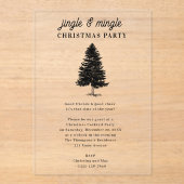Jingle and Mingle Holiday Christmas Party Acryl Uitnodigingen (Voorkant)