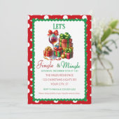 Jingle and Mingle Holiday Cocktail Party Kaart (Staand voorkant)