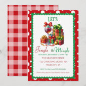 Jingle and Mingle Holiday Cocktail Party Kaart (Voorkant / Achterkant)