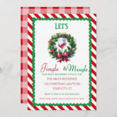 Jingle and Mingle Holiday Cocktail Party Kaart (Voorkant / Achterkant)