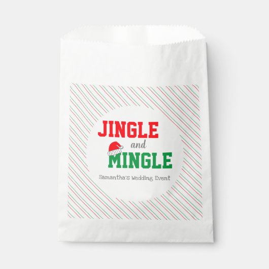 Jingle and Mingle Kerst Huwelijksfeest Bedankzakje (Voorkant)