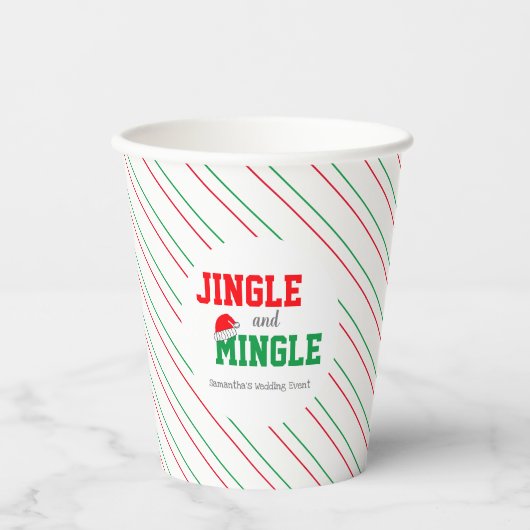 Jingle and Mingle Kerst Huwelijksfeest Papieren Bekers (Voorkant)