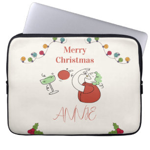 Jingle And Mingle Kerst Kocktailfeest Laptop Sleeve