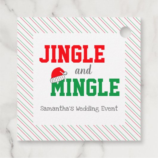 Jingle and Mingle Kerstbruilding Event Bedankjes Labels (Achterkant)