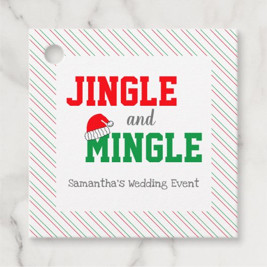 Jingle and Mingle Kerstbruilding Event Bedankjes Labels (Voorkant)