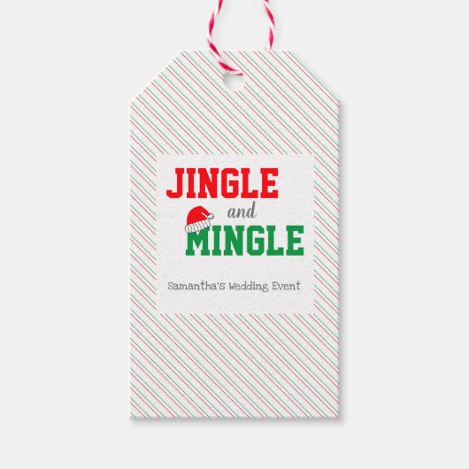 Jingle and Mingle Kerstbruilding Event Cadeaulabel (Voorkant)