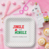 Jingle and Mingle Kerstbruilding Event Papieren Bordje (Feest)