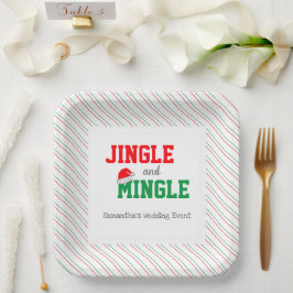 Jingle and Mingle Kerstbruilding Event Papieren Bordje