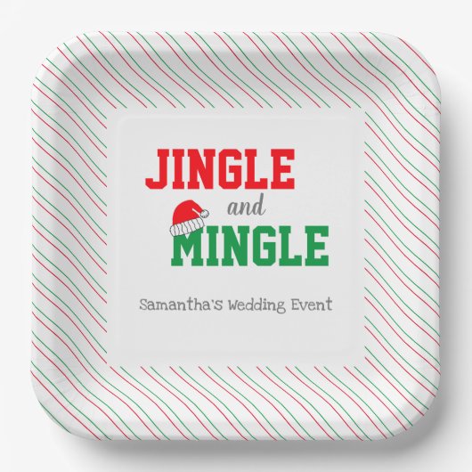 Jingle and Mingle Kerstbruilding Event Papieren Bordje (Voorkant)