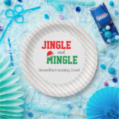 Jingle and Mingle Kerstbruilding Event Papieren Bordje (Feest)