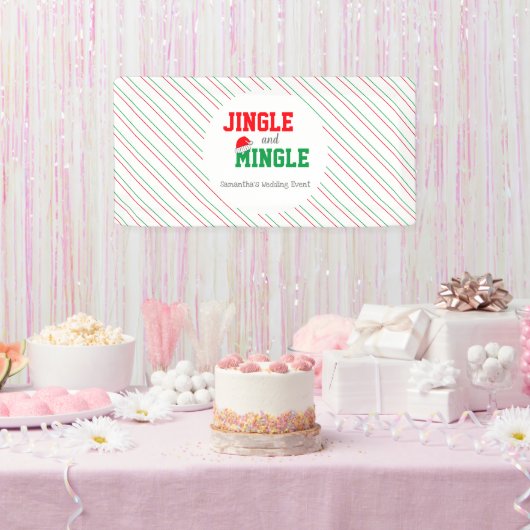 Jingle and Mingle Kerstbruilding Event Spandoek (Feest)