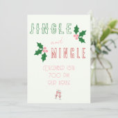 Jingle and Mingle Kerstfeest Uitnodiging (Staand voorkant)