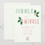 Jingle and Mingle Kerstfeest Uitnodiging (Voorkant / Achterkant)