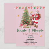 Jingle And Mingle Kerstfeest Uitnodiging (Voorkant / Achterkant)