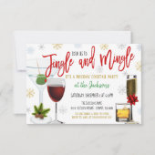Jingle and Mingle Kerstmis Cocktail Party Invite Kaart (Voorkant)