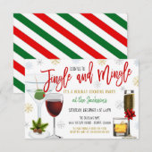 Jingle and Mingle Kerstmis Cocktail Party Invite Kaart (Voorkant / Achterkant)