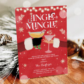 Jingle and Mingle Kerstmis cocktail Party Kaart